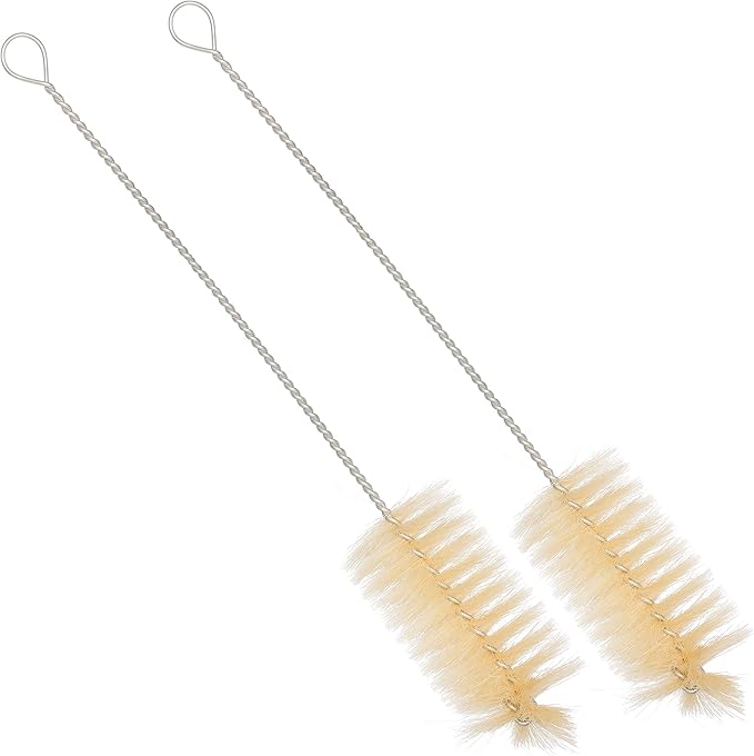 Redecker Pig Bristle Baby Bottle Brush with Flexible Wire Handle Set of 2 16-Inches Made in Germany
