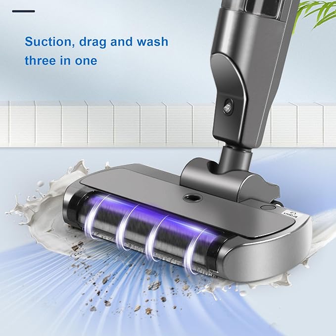 Sorandy Cordless Vacuum Mop Automatic Electric Wet Dry Vacuum Floor Cleaner with Self Feature and 500ml Dust Container Intelligent Dust Detection for Home