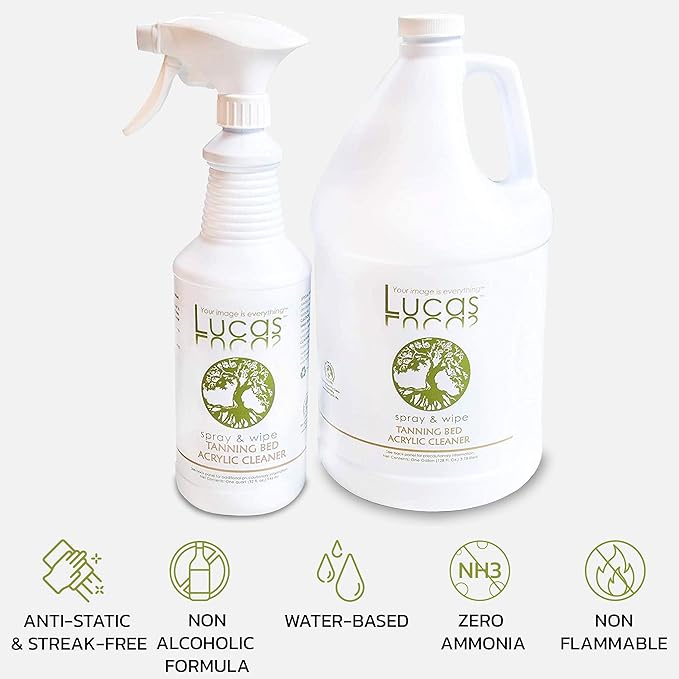 Lucasol Lucas Acrylic and Plastic All Purpose Cleaner Spray 32 FL oz + 1 Gallon Refill Size - Bundle