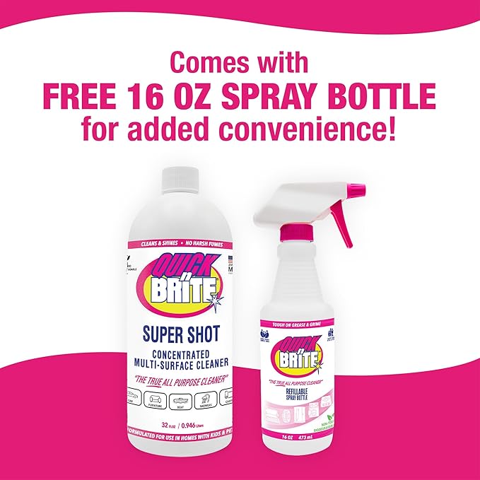 Quick 'n Brite Super Shot Liquid Cleaner True All Purpose Cleaner Concentrated 32 oz