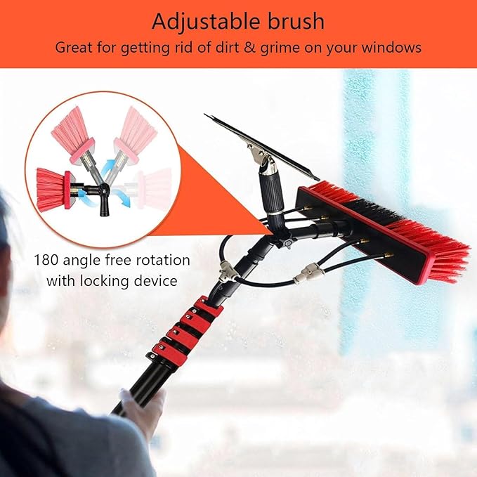 Solar Panel Cleaning Kit - 18ft Water Fed Rod Brush &amp Window Washing Equipment for Efficient Solar Roof Glass Cleaning - Perfect for Home &amp Professional Use