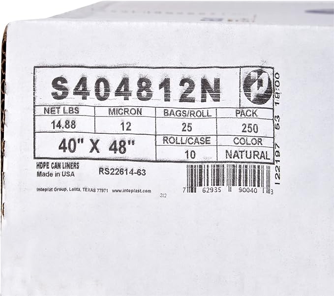 McKesson Trash Can Liners Medium Duty - Star-Sealed Bottom 12 mic - Clear 45 gal Capacity 40 in x 48 in 250 Count
