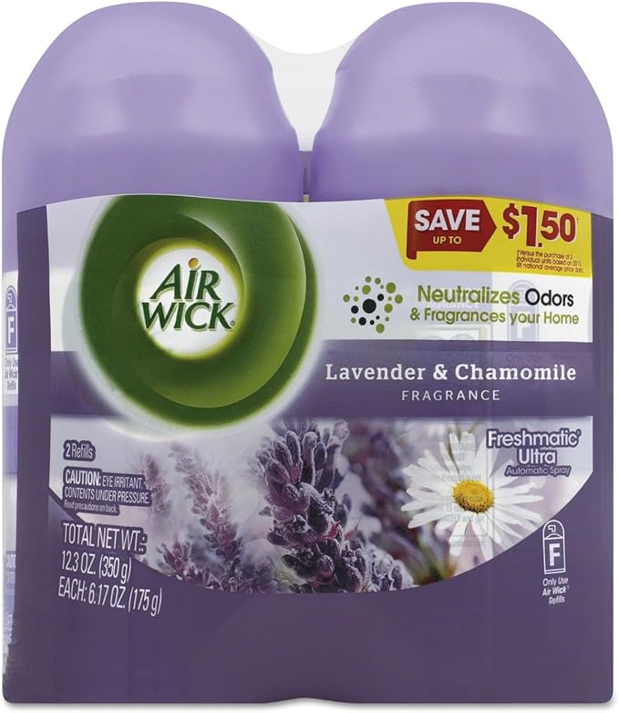 Air Wick 85595 Freshmatic Ultra Spray Refill Lavender/Chamomile Aerosol 6.17oz 2/Pk 3 Pk/Ct