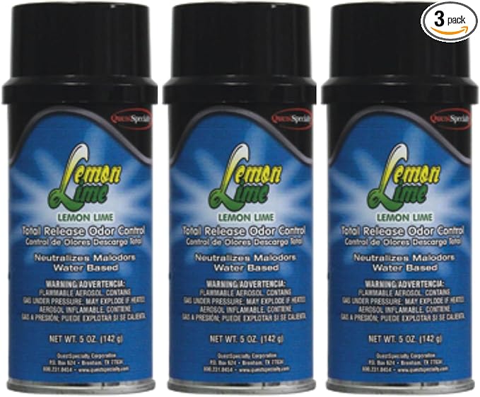 Quest 3320 LEMON LIME Water-Based Total Release Odor Eliminator Lemon Lime (3 Pack)