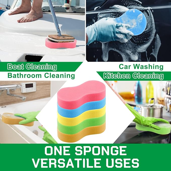 Vesici 60 Pack Car Wash Sponges Large Sponges for Cleaning Thick Giant Bone Sponge Multi-Purpose Ideal for Kitchen Bathroom Household Cleaning