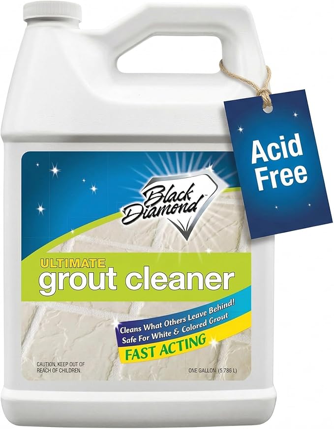 Black Diamond Ultimate Grout Cleaner: Best Cleaner for Tile Ceramic Porcelain Marble Acid-Free Safe Deep Cleaner &amp Stain Remover for Even The Dirtiest Grout (1-Gallon)
