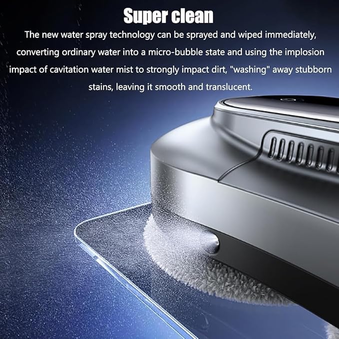 Intelligent Robot Glass CleanerRobot Glass Cleaner3 Cleaning Modes 5KG Adsorption Force Double Disc Double Suction Design Multiple Safety Protections for High Windows Ceiling