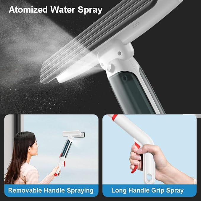 Extension Pole Window Cleaner Multi-Functional Glass Cleaning Household with Silicone Wiper Water Jet Window Cleaner Outdoor Window Cleaning Tools