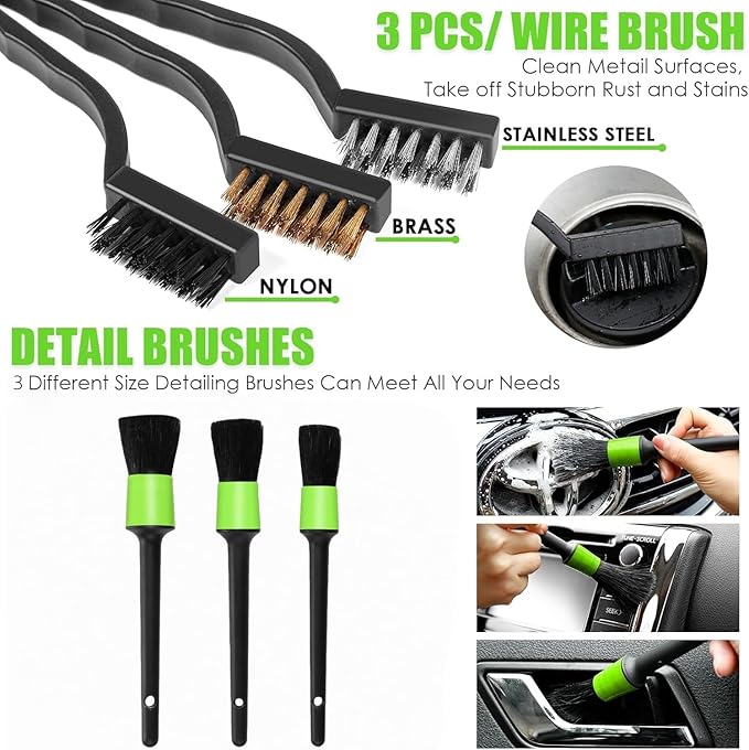 Viewsun 30pcs Car Cleaning Kit Car Interior Detailing Kit with High Power Handheld Vacuum Detailing Brush Set Windshield Cleaner Cleaning Gel Complete Auto Accessories for Men Women