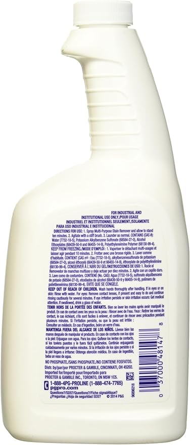 Multi Purpose Stain Remover 32 Oz Trigger Spray Bottle 9/carton