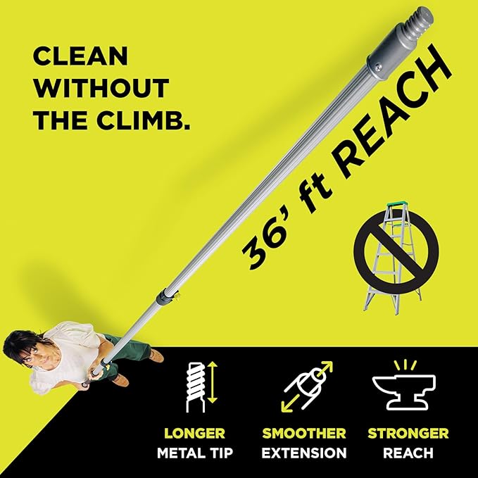 DOCAZOO DOCA Telescoping Pole 7-30 Ft - Extension Pole for Cleaning Feather Duster Window Washing Kit Paint Roller Window Squeegee - High Reach Extendable Kit for Indoor &amp Outdoor - Pole Only
