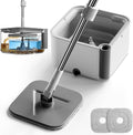 Masthome Mop and Bucket Set360° Square Spin Mop with Separate Dirty Water SystemVersatile Mops for Walls with 64 Extra Long Handle Telescopic2 Microfiber PadsMops for Home Floors Cleaning