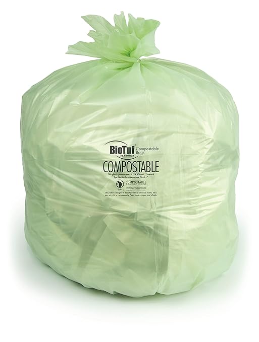BioTuf 20-30 Gallon Can Liner by Heritage Bag Co. (125 Pack) 28x45 1.0mil Green