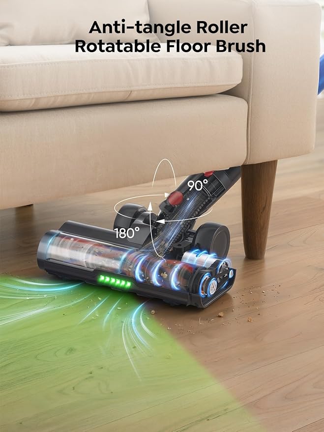 SMOTURE Cordless Vacuum Cleaner 650W 55KPA 70 Mins Vacuum Cleaners for Home Pet Brush &amp Sofa Brush 3.3Ft Hose Wall-Mount Charging Stick Vacuum for Pet Hair/Sofa/Carpet/Hard Floor