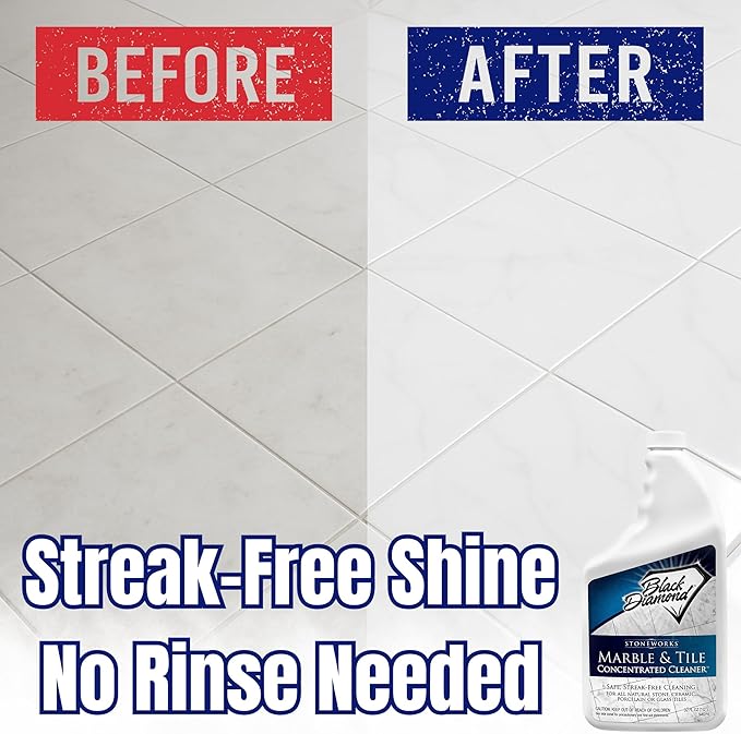 Black Diamond Stoneworks Ultimate Grout Cleaner with Brush + Marble &amp Tile Cleaner (2-Pack) – Safe for Natural Stone Acid Free Deep Cleans Grout Restores Shine to Marble Granite Travertine &am