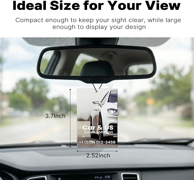100Pcs Custom Logo Car Bulk Air Fresheners Double-Sided Custom Air Fresheners with Picture Personalized Air Freshener for Car Suitable for Custom Gifts for Branding Business Events (Rectangle)
