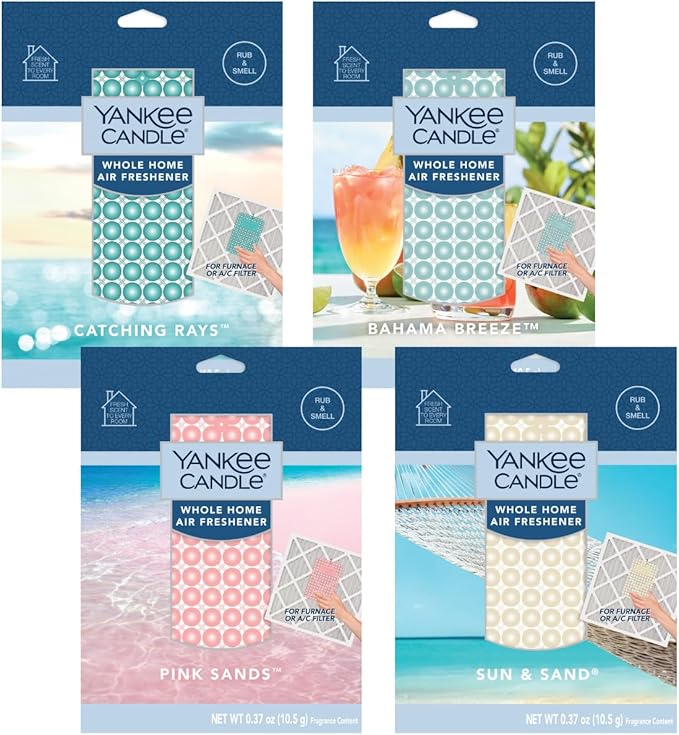 Yankee Candle Whole Home Air Freshener Variety Pack (Bahama Breeze Catching Rays Sun and Sand &amp Pink Sands) (1ea / Pack of 4)
