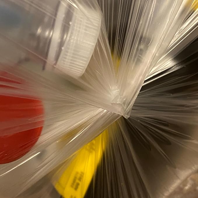 TYPLASTICS 33 Gallon Clear Trash Can Liners - 33 x 40 - High Density Garbage Bags - Case of 500 - Multipurpose for Office Outdoor Recycling Industrial and Commercial