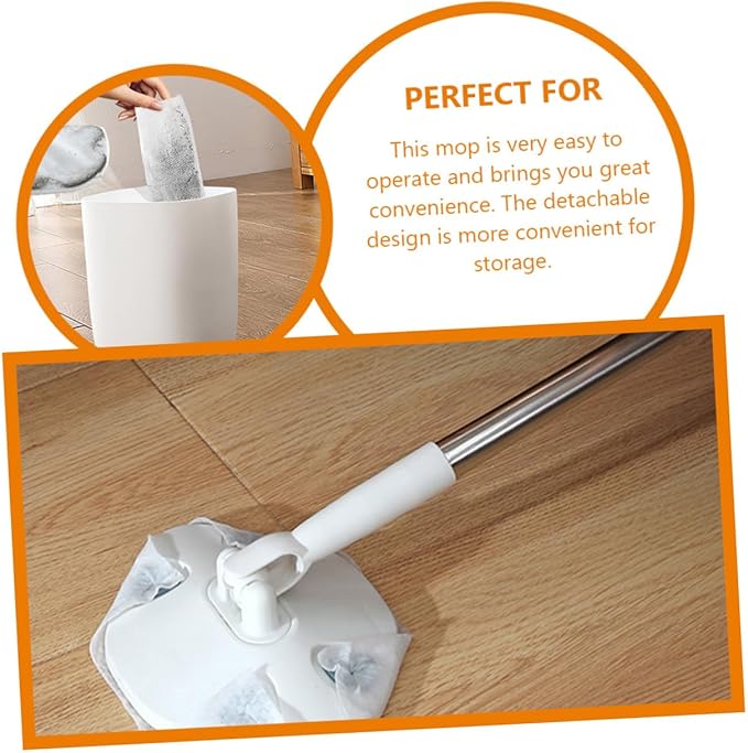 VICASKY Household Cleaning Dust Mop with Retractable Long Handle Triangular Microfiber Dust Removal Mop for Floor Cleaning No-wash for Home Use