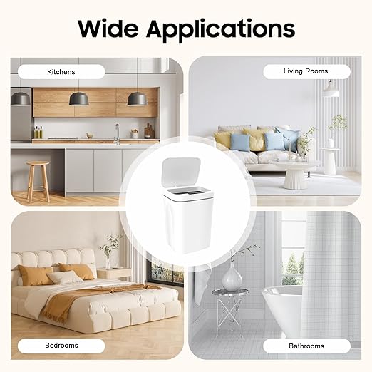 4Gal/16L Intelligent Sensor Trash Can Waste Bin Sensor Trash Can Automatic Wastebasket for Home Office Apartment Kitchen Hotel