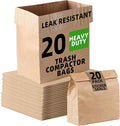 (20-Pack) Calvana Super Strong Compactor Bags Heavy-Duty Kitchen Paper Trash Bags with Leak Proof Plastic Liner Fits GE Model Compactors with Rectangular Containers Includes 20 Sticker Seals