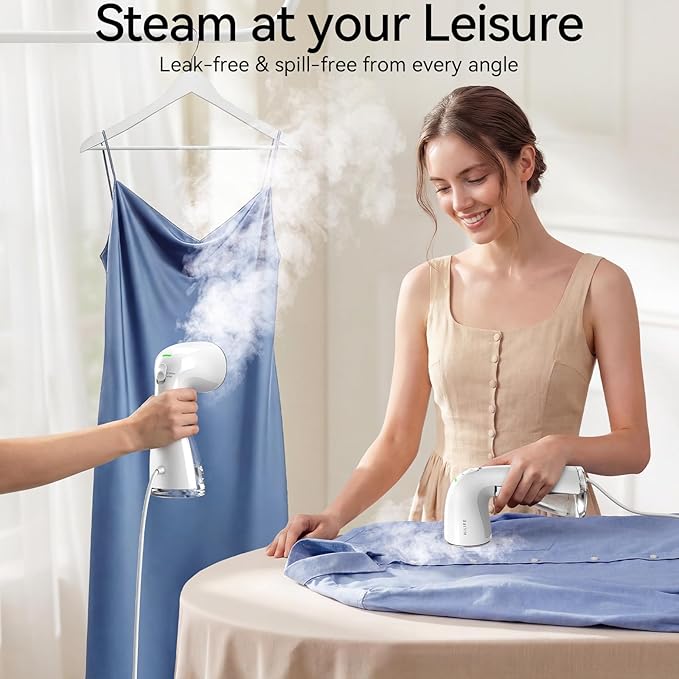 HiLIFE Upgraded Steamer for Clothes Handheld &amp Portable 1100W Powerful Steam 300ml Big Capacity &amp No Leak Design 30S Fast Heat-up Quick Wrinkle Remover Compact Size for Travel ONLY 120V