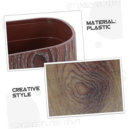 IMIKEYA Marble Pattern Plastic Wastebasket Lidless Garbage Bin with Stable Ring Structure for Kitchen Bathroom Easy to Clean and Design