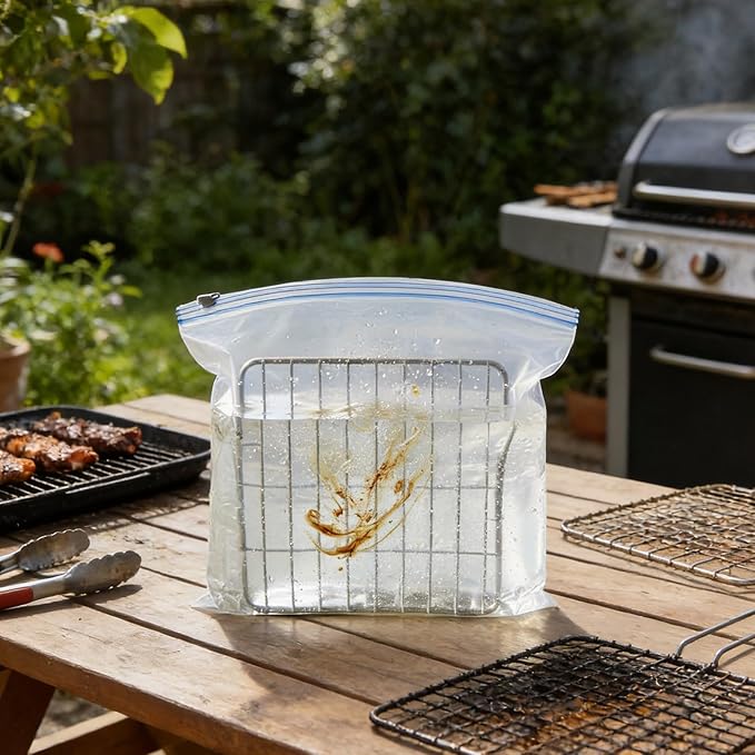 6 Pack Oven Rack Cleaning Bags 2026 New No Scrub Oven Rack Cleaner Bags Reusable Leak-Resistant Soaking Cleaner Bags for Various Sizes BBQ Grills Grill Grate Easy to Use (39.37''Lx31.5''W)