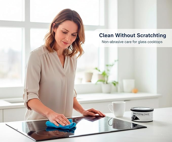 US-based supplier – Original 12010030 Glass Cooktop Cleaner for Electric &amp Induction Cooktops – 𝐁𝐎𝐒𝐂𝐇 Cooktop Cleaning Cream – Removes Grease Burnt-On Residue &amp Stains (2 12 ounce)