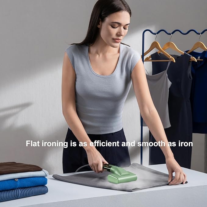 G10 Pro Steamer for Clothes Global Voltage Adaptation Handheld Garment Steamer Dual Steam Modes1200W Mini Steam Iron for Travel and Home (100-240V Green)