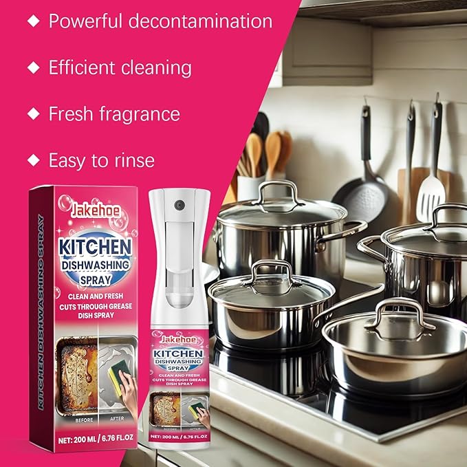 Kitchen Dish Spray - Grease Dissolver Removes Stubborn Stains Gentle On Dishes Easy To Use(3PCS)