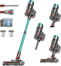 Cordless Vacuum Cleaner 80Mins 650W/55KPA Self-Standing Vacuum Cleaners for Home Stick Vacuum with Anti-Tangle Brush LED Screen Rechargeable Vacuum for Floor/Carpet/Pet Hair