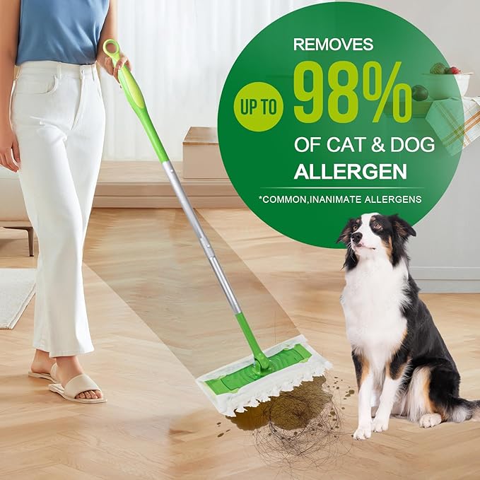 Heavy Duty Dry Sweeping Cloths Compatible with Sweeper Mop Microfiber Duster Mop Pads Refills for Cleaning Hardwood Floor Dust and Pet Hair Disposable (100)