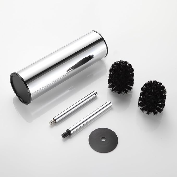 BGL Chrome Toilet Brush and HolderStainless Steel Toilet Brushes for Bathroom with Holder