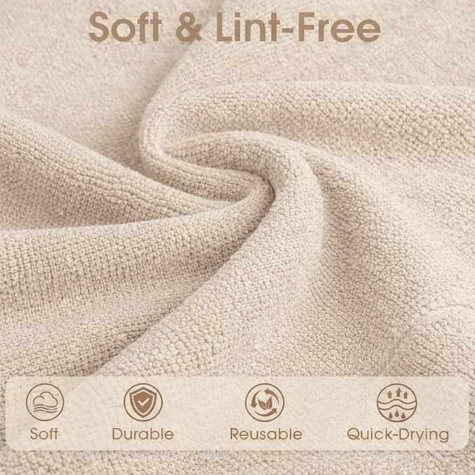 Microfiber Cleaning Cloth Roll - 100 Pack Tear Away Microfiber Paper Towels Reusable Washable Scratch-Free Kitchen Towels for Car Home Kitchen Glass Dishes(Desert Gold)