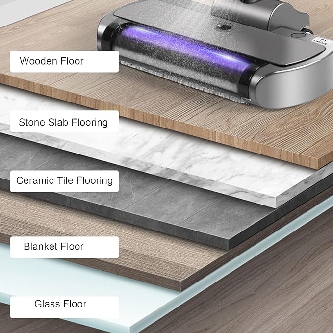 Cordless Vacuum Mop Automatic Electric Wet Dry Floor Cleaner with Self Feature and 500ml Dust Container for Home