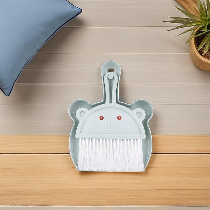 FRCOLOR Mini Broom and Dustpan Set 6pcs Small Hand Broom and Dustpan Combo for Desktop Cleaning Portable Table Cleaner Kit for Pet Waste and Household Use