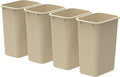 Storex Large Waste Basket 15.5 x 11 x 20.75 Inches Beige Case of 4 (STX00704U04C)