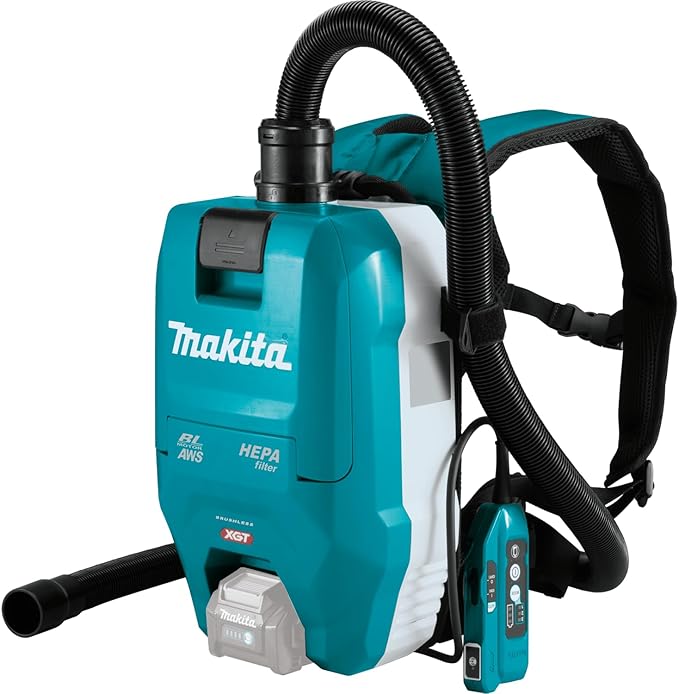Makita VC009GZ01 Backpack Vacuum Cleaner 40 V max. with AWS (without Battery Without Charger) Petrol/Black