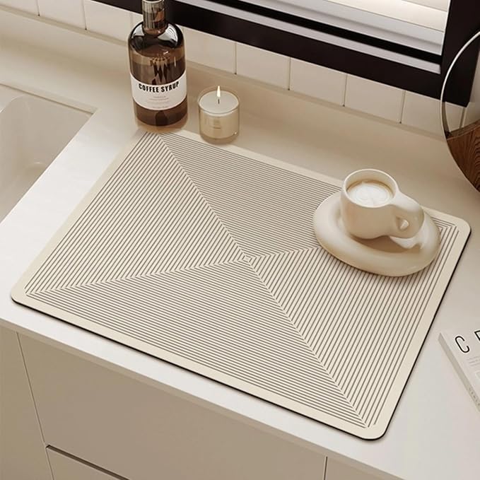 Dish Drying Mat - Absorbent Countertop Mat for Coffee Maker Dish Rack (0116''×24'')