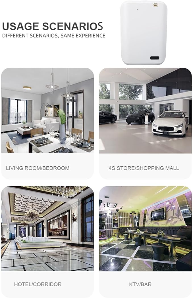 Smart APP Scent Diffuser Wall Mount Waterless Diffuser Silent Air Freshener Diffuser for Hotels Offices Conference Rooms Clubs (White)