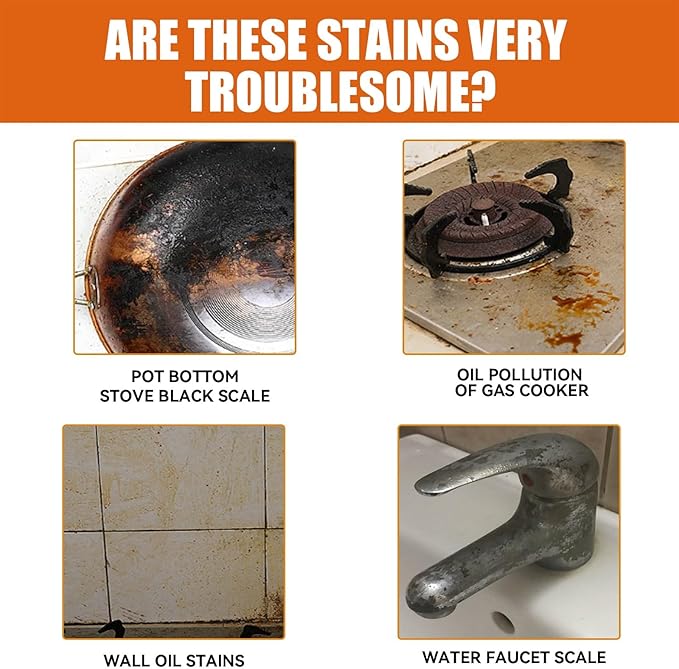 Kitchen Multi-Purpose Cleaning Paste - Removes Rust &amp Stains Long-Lasting Rust Protection For Stoves Range Hoods Cookware(3PCS)