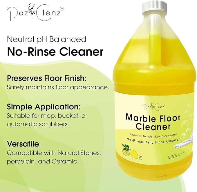 Marble &amp Stone Floor Cleaner | Concentrated Daily Formula (1 Gallon) | pH Neutral Streak-Free | Safe for Marble Travertine Limestone Granite Terrazzo &amp More | Cleans &amp Refreshes.