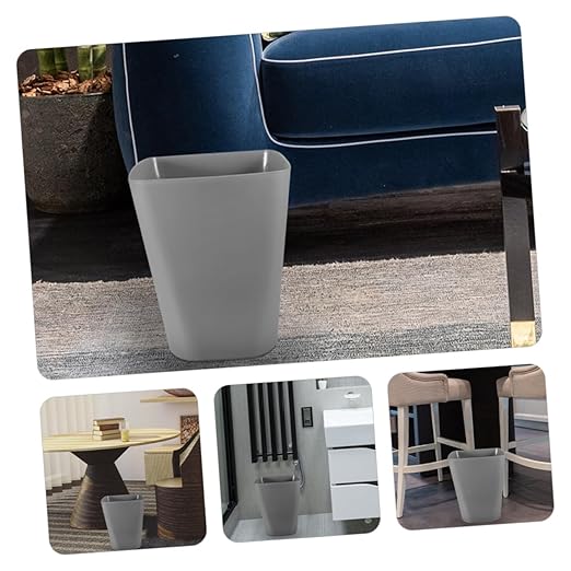 2Pcs Plastic Square Trash Bin Small for Bathroom Bedroom Office Kitchen Portable Wastebasket with Large Capacity Easy-Clean Design
