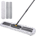 MASTERTOP 36 Professional Industrial Dust Mop for Floor Cleaning Heavy Duty Wet &amp Dry Commercial MopLarge Flat Floor Mops with Telescopic 62'' Long HandleDust Broom for HardwoodTilesOffice