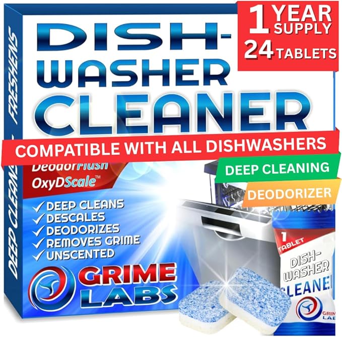 Washing Machine &amp Dishwasher Cleaner Tablets Bundle – 12-Month Supply | Deep Cleaning &amp Deodorizing Tablets for Dishwashers &amp Washing Machines | 48-Tablet Set – Value Pack