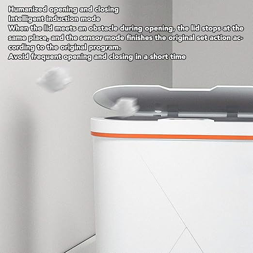 TOPINCN Home Diffuser Auto Trash Can Bathroom Crack Deodorizer 15L White Minimalistic Plastic Fragrant Room Diffuser Home Freshness Garbage Scent Restroom Wastebaskets