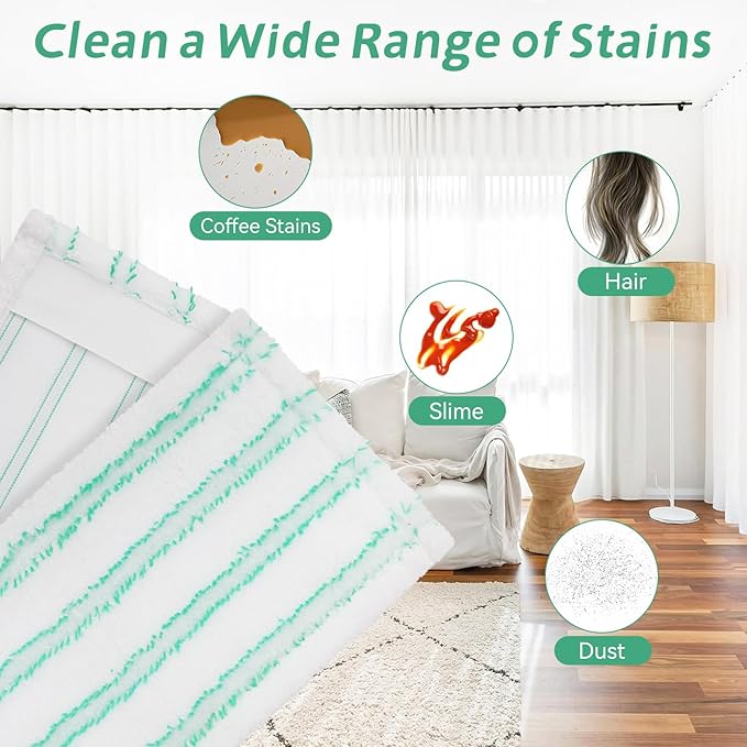 Microfiber Mop Pads Replacement for Quick Shine Hard Surface Floor Polish Mop: Washable &amp Reusable Mop PadWet Dry HardFloor Cleaning Refills (6 Pack)