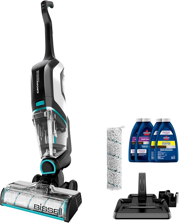 Bissell CrossWave Cordless Max Vacuum Mop All in One Wet and Dry Vac Combo Hard Floor Cleaner and Area Rugs Cordless Mop Pack-in Formulas Included 2554A