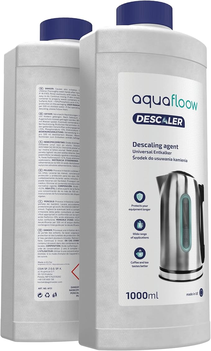 Universal Liquid Descaler for Fully Automatic Coffee Machines 1 L | Coffee Machines Descaler Liquid | Descaling &amp Cleaning Universal Cleaner Coffee Machine &amp For Irons &amp Kettles